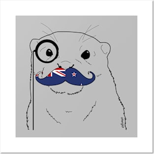 Mustache Flag New Zealand Posters and Art